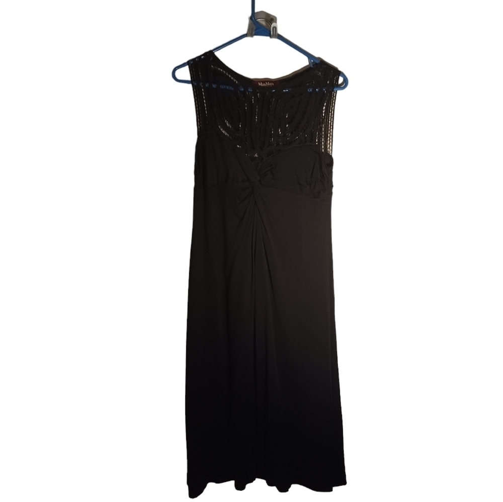 MAXMARA Silk Blend BLACK Lace Dress Old Money HOLLYWOOD Fairy Whimsigoth